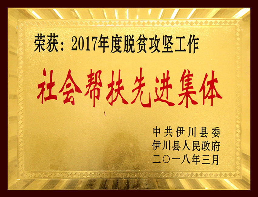 2017年度脱贫攻坚工作 社会帮扶先进集体